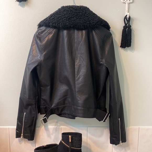 🖤🖤🖤 True Religion - Onyx Shearing Biker Jacket Size Small - Picture 9 of 11